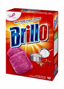 Brillo® Steel Wool Soap Pads, Original Scent (Red), 10-Count