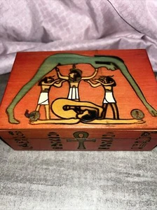 Ushabti Ancient Egyptian Wood Pharaonic Jewelry Box (6" X 2" X 4" ) - Picture 1 of 9