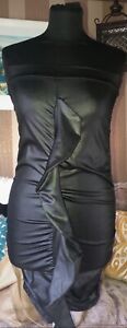VIVI LONDON/Ladies/Womens Black Wet Look Dress - Size 8