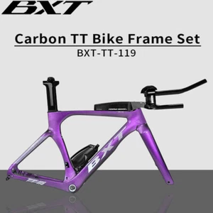 BXT Carbon Triathlon Road Bike Frame Racing TT Bicycle Time Trial Bike Frameset - Picture 1 of 36
