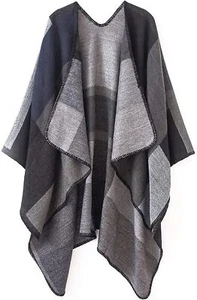 Women's Blanket Shawls Wraps Winter Open Front Poncho Cape Oversized Cardigan... - Picture 1 of 6