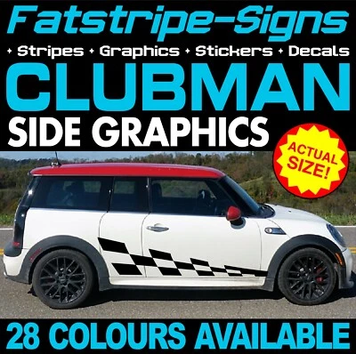 per adattarsi a MINI CLUBMAN GRAFICHE STRISCE DECALCOMANIE ADESIVI TURBO R55 F54 1.6CLUBVAN - Immagine 1 di 2
