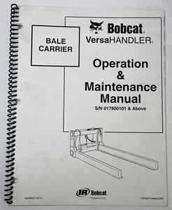 Bobcat Bale Carrier Operation & Maintenance Manual #6901660, 2002 Owners - Picture 1 of 1