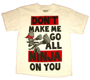 "Don't Make me Go All NINJA on You" Youth Sz LARGE, Rt. 66 T-Shirt TMNT Turtles - Picture 1 of 2