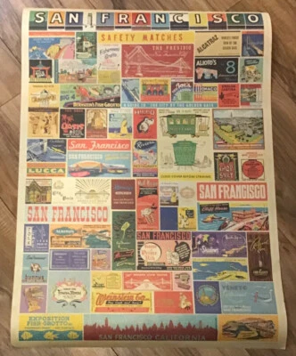 Cavallini & Co Large San Francisco Calif Decorative Poster Paper 27.5” X 19.5” - Image 1 of 3