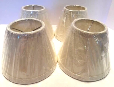 ¡Nuevo!  Juego de 4 pantallas de tela con clip en forma de campana marfil de 4,75" Foto 1 de 4