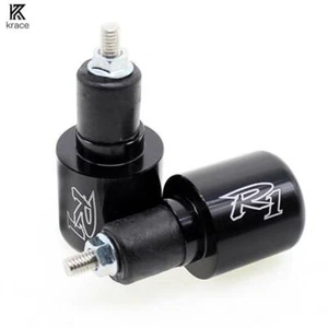 Krace Motorcycle Handle Bar Ends Grip Plugs For YAMAHA YZF R1 1998-2016 Black - Picture 1 of 7
