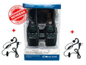 2 CUFFIE WALKIE MIDLAND G7 PRO 3W 24+2 PTT NUOVO MODELLO LPD + PMR 2015 Radio - Foto 1 di 5