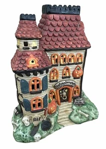 Vtg Midwest Creepy Hollow DR. FRANKENSTEIN'S MANSION Ceramic Halloween Building - Picture 1 of 15