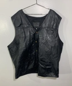 Vintage Leather Motorcycle Vest Biker 4X - Picture 1 of 7