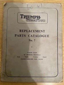 1959 1960 Triumph 200 Tiger Cub T20 S SL T Parts catalogue catalog replacement - Picture 1 of 4
