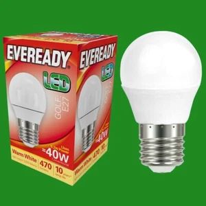 8x 5.2W (=40W) Low Energy Golf Light Bulb, ES E27 Power Saving Lamp Warm White - Picture 1 of 3