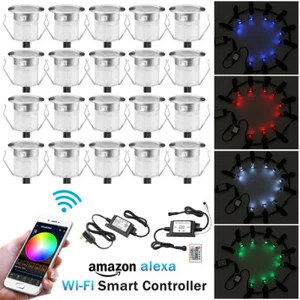 20er Set Wifi RGB Fernbedienung APP LED Deckleuchten Gartentreppe Beleuchtung IP67 - Bild 1 von 11