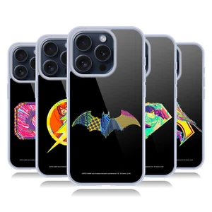JUSTICE LEAGUE DC COMICS ELECTRIC POP ICONS GEL CASE FOR APPLE iPHONE PHONES - Picture 1 of 15