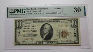 $10 1929 Blue Earth Minnesota MN National Currency Bank Note Bill #5393 VF30 PMG - Picture 1 of 4