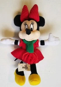 Disney Minnie Mouse Plüsch Weihnachten rot Kleid Schleife Schal Stofftier Urlaub Puppe - Bild 1 von 2