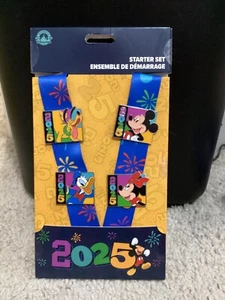 2025 Disney Parks HAPPY NEW YEAR! Starter Lanyard Set of 4 pins - Picture 1 of 1