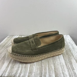 Scarpe Talbots espadrillas penny mocassini ballerine verde oliva scamosciato taglia 10 - Foto 1 di 9