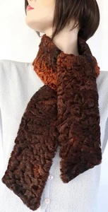 Pelliccia Sciarpa Agnellino Cravatta Karakul Agnello Cappotto Carico Uomo - Picture 1 of 6