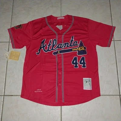 HANK AARON ATLANTA BRAVES M&N COOPERSTOWN 1974 RETROCESO. TALLA GRANDE, NUEVO CON ETIQUETAS. Foto 1 de 4