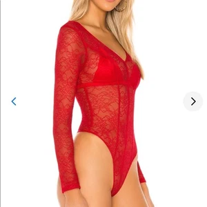 Body Lovers + Friends Pearson Rojo Cereza Encaje Para Mujer XS NUEVO - Imagen 1 de 12