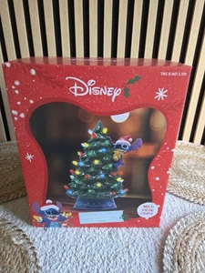 Disney Stitch Ceramic Christmas Tree With Lights 12" Brand New Table Top Display - Foto 1 di 4