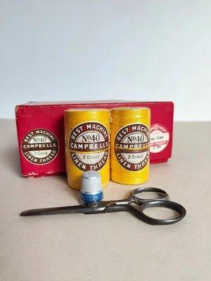 Vintage Campbell's Irish linen thread No: 40/ 3 cord Canary Yellow 50g spool - Image 1 of 4