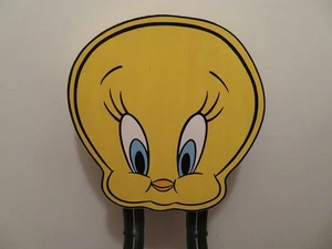 Vtg Adorable Tweety Bird Folding Stool Chair Wood Metal Warner Bros Looney Tunes - Picture 1 of 12