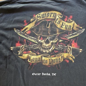 Camiseta de motociclista 2XL negra para hombre Outer Banks - Leal a ninguno - Imagen 1 de 7