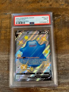 POKEMON 2021 Shining Fates Full Art DITTO V #SV118 PSA 9 come nuovo RARO - Foto 1 di 2