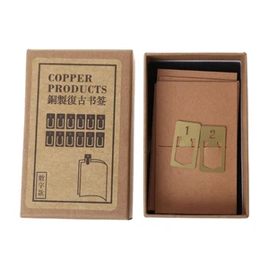 12Pcs Brass Bookmarks Number Metal Index Clamp Line Book Marker Stationery Schoo - Foto 1 di 8