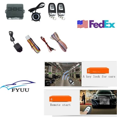 Car Alarm System Security Vibration Alarm Ignition Engine Remote Start Button US - Image 1 of 4