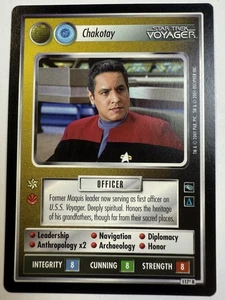 Star Trek CCG 1E Voyager VOY Chakotay 117 R - FED NA NM - RARE - Picture 1 of 2
