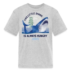 Jaws This Little Shark Is Always Hungry Kid's T-Shirt - Picture 1 of 10