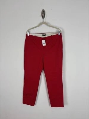 Nuevo con etiquetas J. Pantalón al tobillo Crew Mercantile Winnie talla 10 rojo tiro medio cremallera lateral elástico Foto 1 de 4