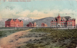 Antike Postkarte der Staatlichen Akademie, Pocatello Idaho - jetzt Idaho State University - Bild 1 von 2