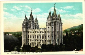 Vintage Mormonentempel Salt Lake City Utah Leinen Postkarte 693 - Bild 1 von 2