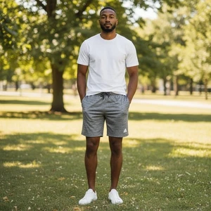 Adidas Herren AEROREADY grau Space Dye Athletik Fitness Laufshorts Größe Small - Bild 1 von 8