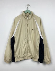Chaqueta cortavientos vintage Nike Track Y2K XL para hombre beige cremallera completa informal años 2000 - Imagen 1 de 12