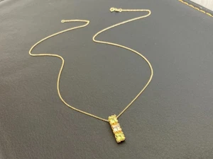 18K Yellow Gold Peridot Oval Link Chain Necklace 17 Inches - Picture 1 of 9