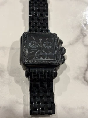 Michele Deco Diamond Noir Black Watch MW06A02E1937 + All Band Links Included!! - Image 1 of 4