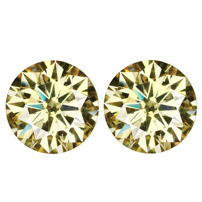 3.40Ct IF 2 Pcs Lot Brilliant Round (Diamond Cut) 8 MM Golden Yellow Moissanite - Image 1 of 4