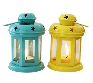Hanging Lantern Tealight Holder with Tealight Candle-Set of 2 - Picture 1 of 5