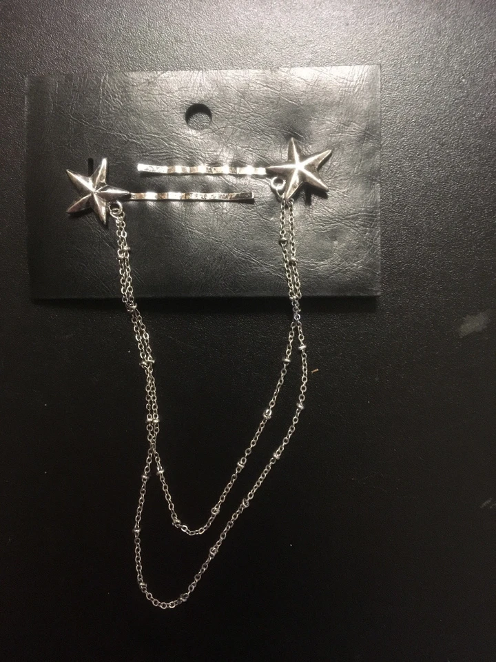 Free People антикварные серебристые черные булавки звезда Бобби соединительная цепочка - НОВЫЕ - Изображение 1 из 1