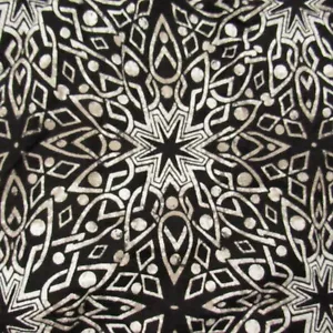 Catherines Tunic Shirt Womens 4X 30/32W Linen Blend Black Cream Starburst Print - Picture 1 of 12