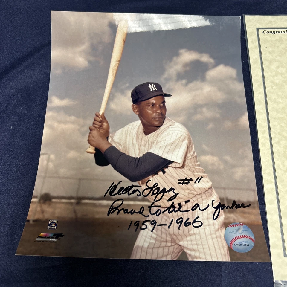 AUTHENTIC NEW YORK YANKEES HECTOR LOPEZ HAND SIGNED 8X10 PHOTO - Image 1 of 3