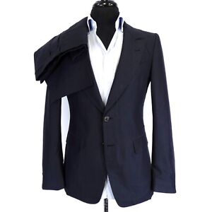 DRIES VAN NOTEN Peak Lapel Subtle Geometric Greek Key Cotton Suit 36R US 48 IT