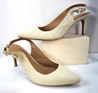 Calvin Klein Slingback Giovanna Ivory Patent Snake Heel 8.5 Cushion Lower