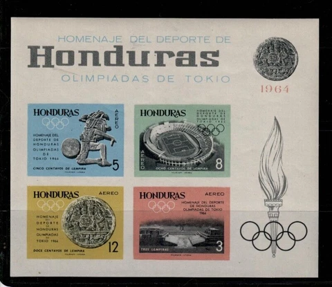 Honduras,Scott#C338-C339+C341-C344,Souvenir Sheet,imperf.,Olympics,MNH,Scott=$50 Cover