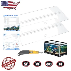 Lightweight Clear Acrylic Fish Tank Canopy Set - Fits 33/40/55 Gallon Aquariums - Picture 1 of 9